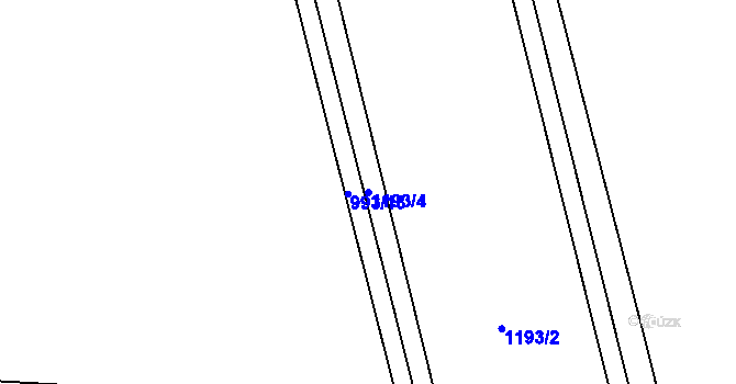 Parcela st. 1193/4 v KÚ Uhřičice, Katastrální mapa