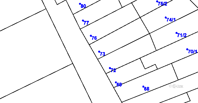Parcela st. 73 v KÚ Uhřičice, Katastrální mapa