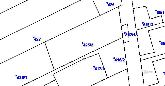 Parcela st. 425/2 v KÚ Uhřičice, Katastrální mapa