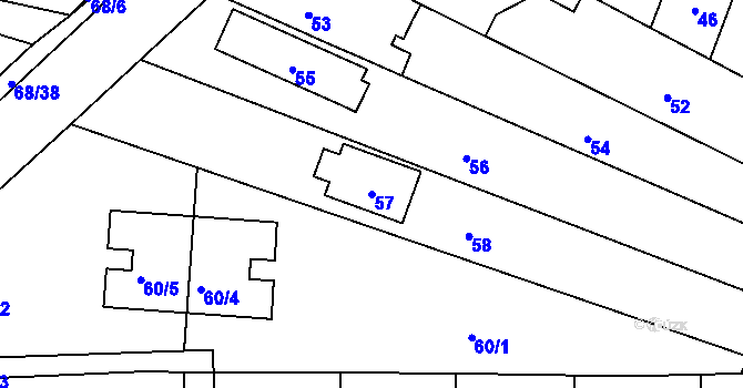 Parcela st. 57 v KÚ Hájek u Uhříněvsi, Katastrální mapa