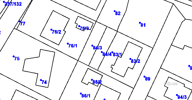Parcela st. 84 v KÚ Hájek u Uhříněvsi, Katastrální mapa