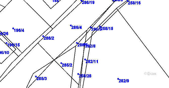 Parcela st. 282/8 v KÚ Hájek u Uhříněvsi, Katastrální mapa