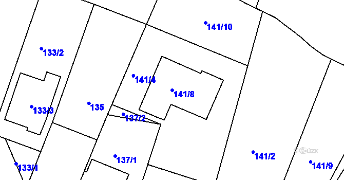 Parcela st. 141/8 v KÚ Hájek u Uhříněvsi, Katastrální mapa