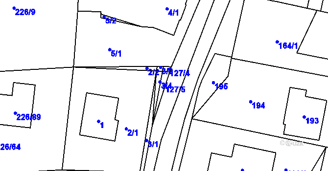 Parcela st. 127/5 v KÚ Hájek u Uhříněvsi, Katastrální mapa