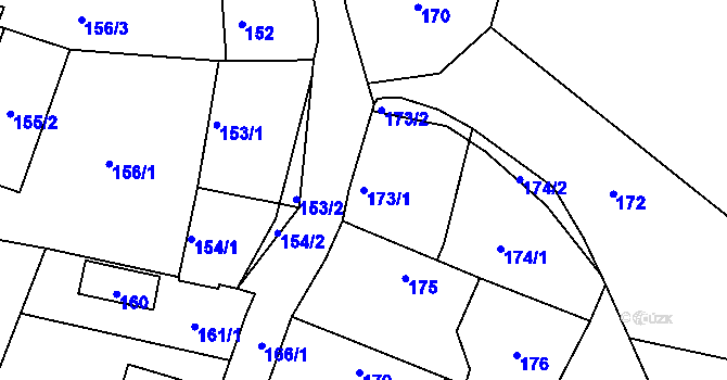 Parcela st. 173/1 v KÚ Hájek u Uhříněvsi, Katastrální mapa