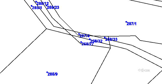 Parcela st. 258/27 v KÚ Hájek u Uhříněvsi, Katastrální mapa