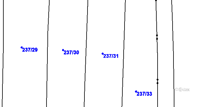 Parcela st. 237/31 v KÚ Hájek u Uhříněvsi, Katastrální mapa