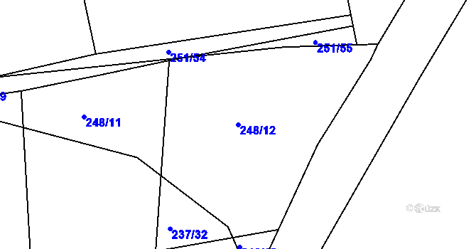 Parcela st. 248/12 v KÚ Hájek u Uhříněvsi, Katastrální mapa