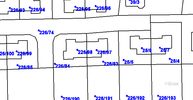 Parcela st. 226/97 v KÚ Hájek u Uhříněvsi, Katastrální mapa