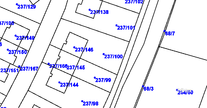 Parcela st. 237/100 v KÚ Hájek u Uhříněvsi, Katastrální mapa