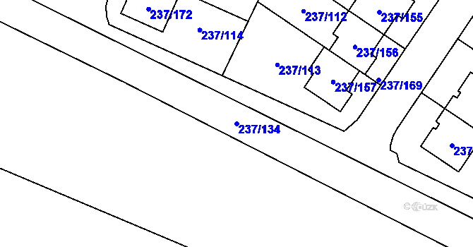 Parcela st. 237/134 v KÚ Hájek u Uhříněvsi, Katastrální mapa