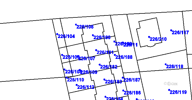 Parcela st. 226/181 v KÚ Hájek u Uhříněvsi, Katastrální mapa