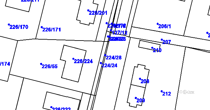 Parcela st. 224/28 v KÚ Hájek u Uhříněvsi, Katastrální mapa