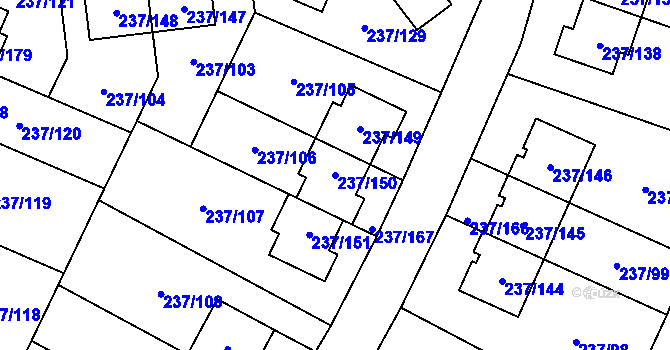 Parcela st. 237/150 v KÚ Hájek u Uhříněvsi, Katastrální mapa