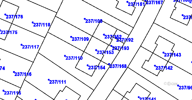 Parcela st. 237/153 v KÚ Hájek u Uhříněvsi, Katastrální mapa