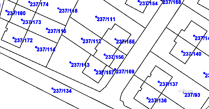 Parcela st. 237/156 v KÚ Hájek u Uhříněvsi, Katastrální mapa