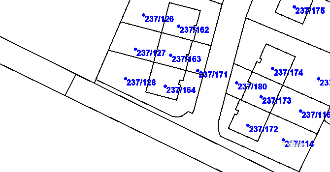 Parcela st. 237/164 v KÚ Hájek u Uhříněvsi, Katastrální mapa