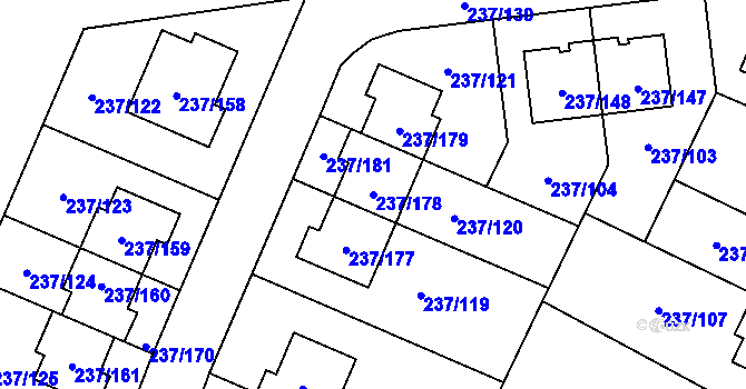 Parcela st. 237/178 v KÚ Hájek u Uhříněvsi, Katastrální mapa