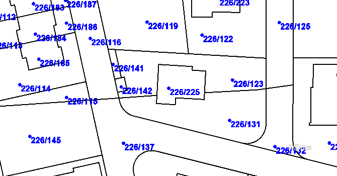 Parcela st. 226/225 v KÚ Hájek u Uhříněvsi, Katastrální mapa