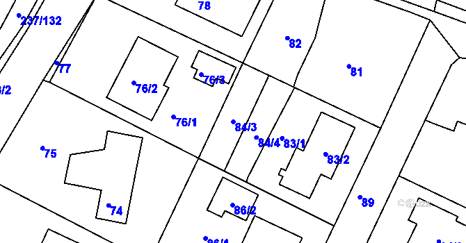 Parcela st. 84/3 v KÚ Hájek u Uhříněvsi, Katastrální mapa
