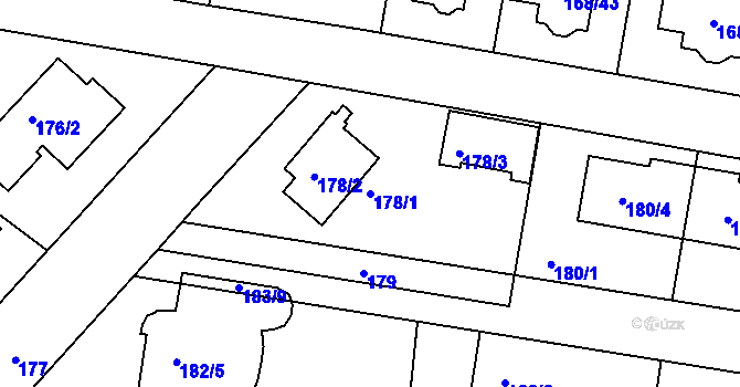 Parcela st. 178/1 v KÚ Pitkovice, Katastrální mapa