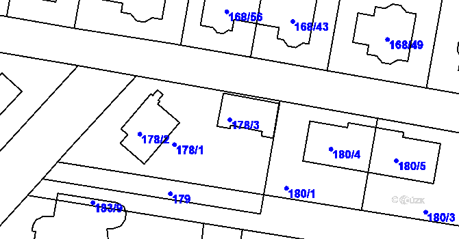 Parcela st. 178/3 v KÚ Pitkovice, Katastrální mapa