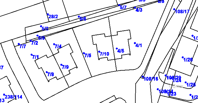 Parcela st. 7/10 v KÚ Pitkovice, Katastrální mapa