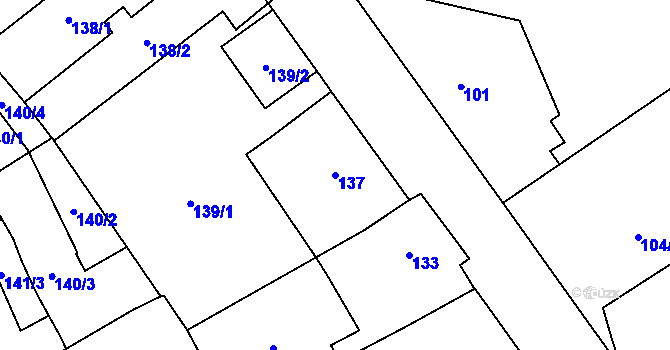 Parcela st. 137 v KÚ Uhříněves, Katastrální mapa