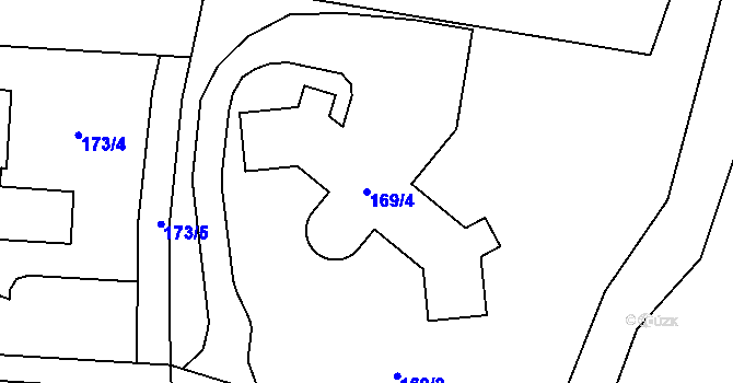 Parcela st. 169/4 v KÚ Uhříněves, Katastrální mapa