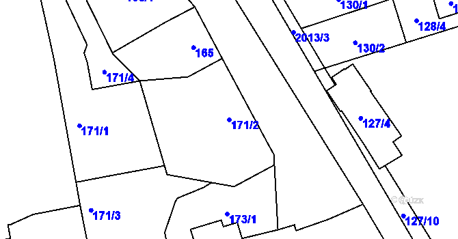 Parcela st. 171/2 v KÚ Uhříněves, Katastrální mapa