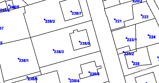 Parcela st. 238/5 v KÚ Uhříněves, Katastrální mapa