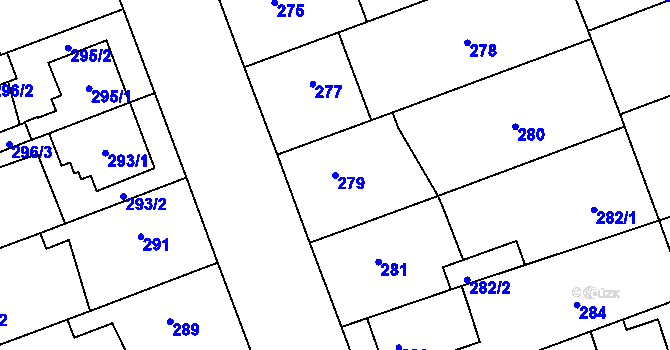 Parcela st. 279 v KÚ Uhříněves, Katastrální mapa