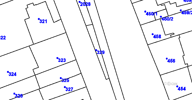 Parcela st. 329 v KÚ Uhříněves, Katastrální mapa