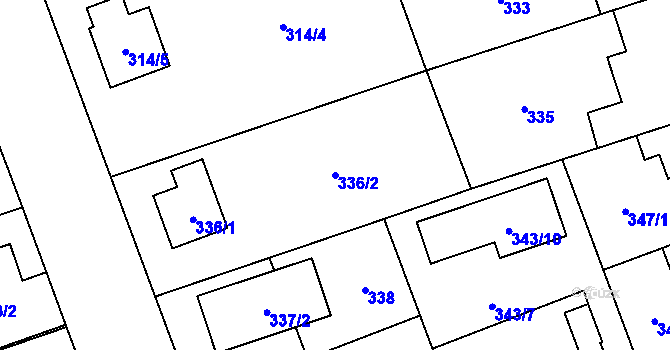 Parcela st. 336/2 v KÚ Uhříněves, Katastrální mapa