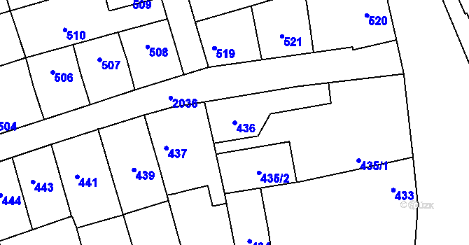 Parcela st. 436 v KÚ Uhříněves, Katastrální mapa