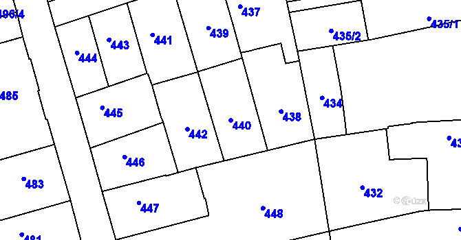 Parcela st. 440 v KÚ Uhříněves, Katastrální mapa