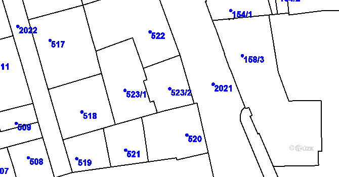 Parcela st. 523/2 v KÚ Uhříněves, Katastrální mapa