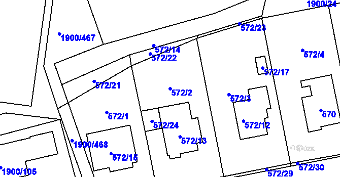 Parcela st. 572/2 v KÚ Uhříněves, Katastrální mapa
