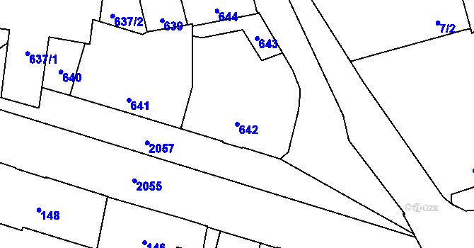 Parcela st. 642 v KÚ Uhříněves, Katastrální mapa