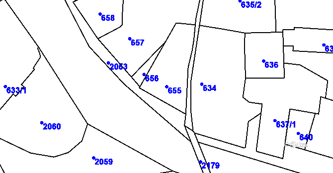 Parcela st. 655 v KÚ Uhříněves, Katastrální mapa