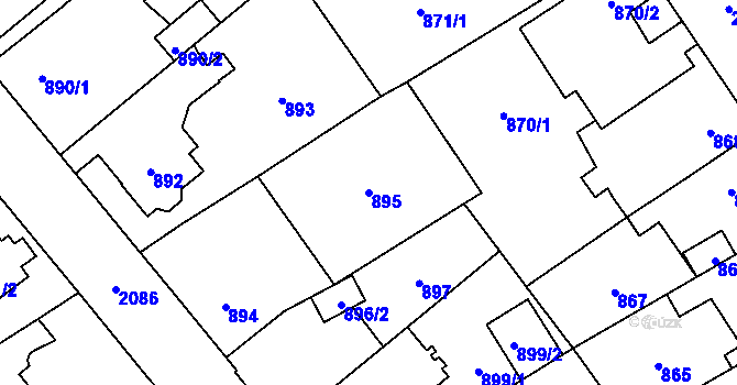 Parcela st. 895 v KÚ Uhříněves, Katastrální mapa