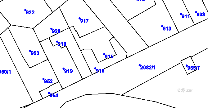 Parcela st. 915 v KÚ Uhříněves, Katastrální mapa