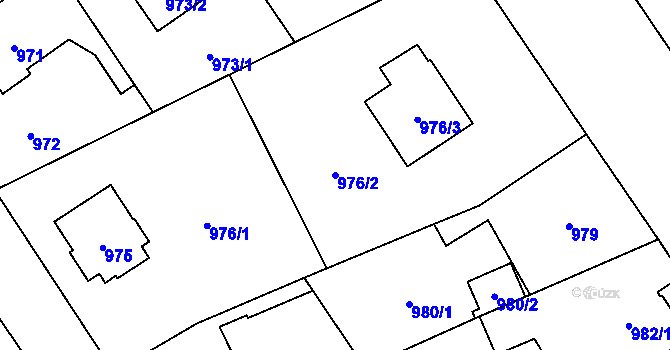 Parcela st. 976/2 v KÚ Uhříněves, Katastrální mapa