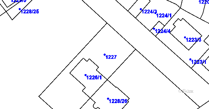Parcela st. 1227 v KÚ Uhříněves, Katastrální mapa
