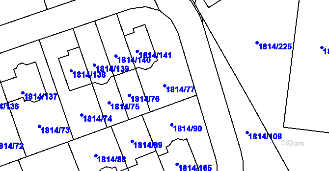 Parcela st. 1814/77 v KÚ Uhříněves, Katastrální mapa