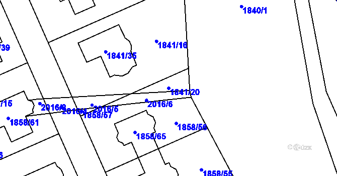 Parcela st. 1841/20 v KÚ Uhříněves, Katastrální mapa