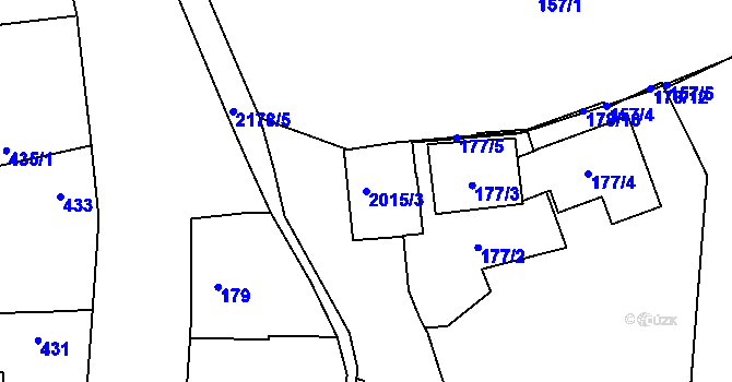 Parcela st. 2015/3 v KÚ Uhříněves, Katastrální mapa