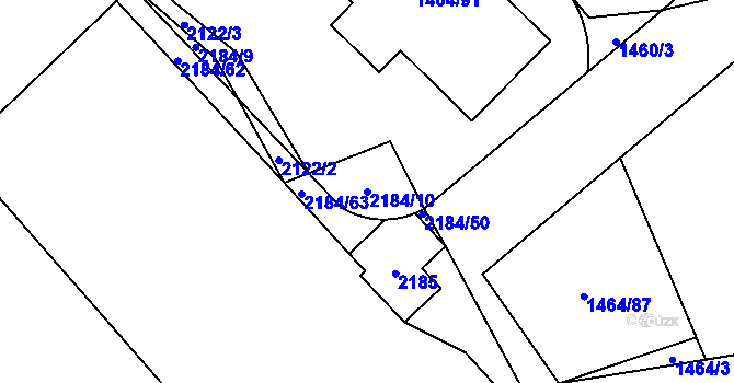 Parcela st. 2184/10 v KÚ Uhříněves, Katastrální mapa