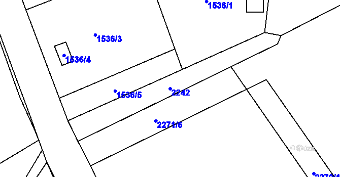 Parcela st. 2242 v KÚ Uhříněves, Katastrální mapa