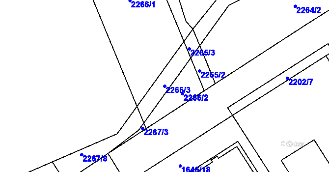 Parcela st. 2266/3 v KÚ Uhříněves, Katastrální mapa